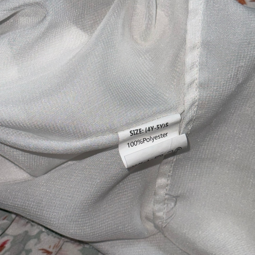 Floral Kids Dress in Blue and Brown - Picture 3 of 4